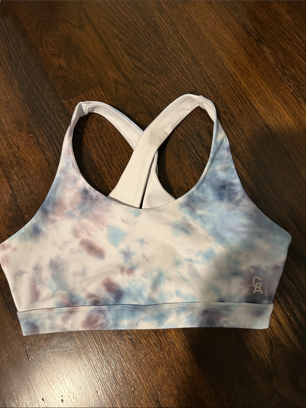 Good American Tie-Dye  Sports Bra - Pastel Blue & Pink